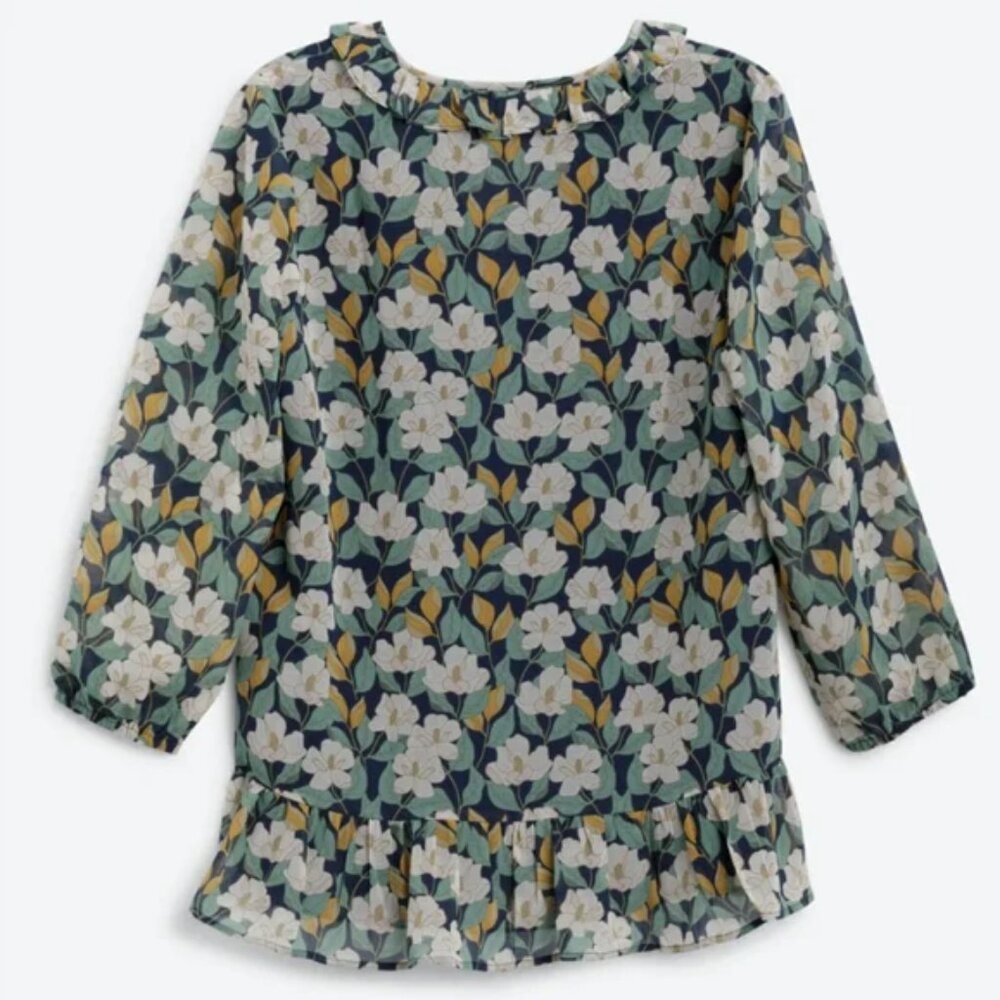 EUC✨ DANIEL RAINN navy women's XL Camila Ruffle Detail 3/4 sleeve Blouse - Picture 15 of 17